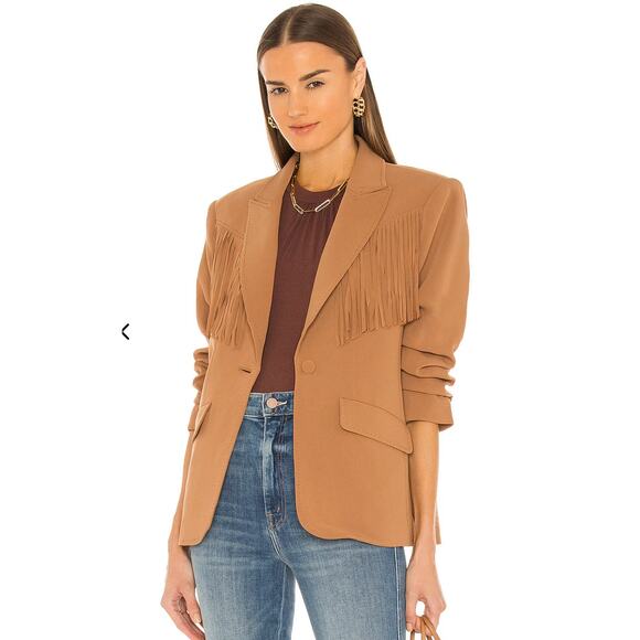 Cinq a Sept Dani Fringe Blazer in Cinnamon size 00 - Picture 1 of 6
